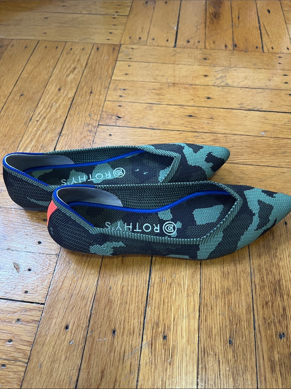 Rothy’s The Point Camo Knit Pointed Toe Flats Women’s 8